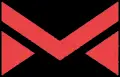 Mahbod Group A red angular geometric design resembling a downward-pointing chevron or envelope shape on a black background, ideal for brands or a Private Holding Company in the property sector.